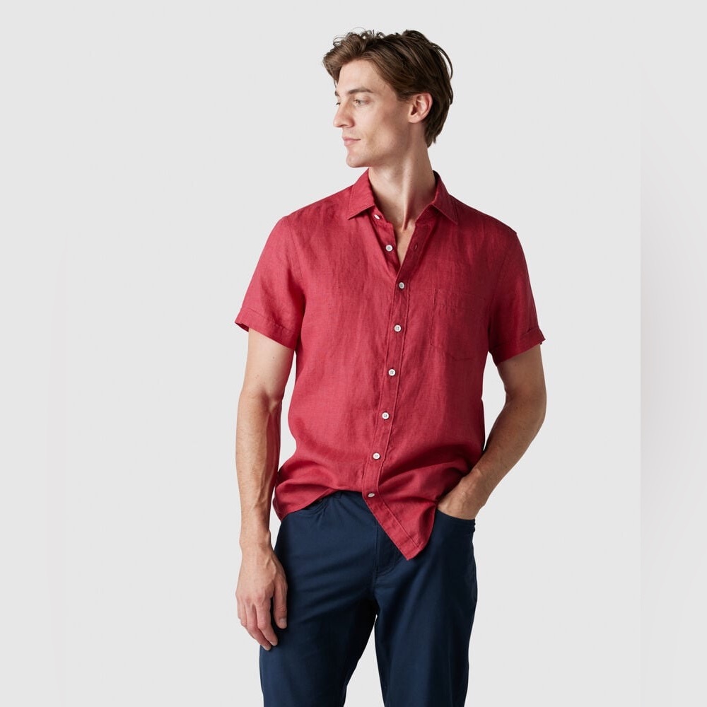 NWOT Rodd & Gunn Ellerslie Sports Fit Linen Fit Shirt 
Size 2XL